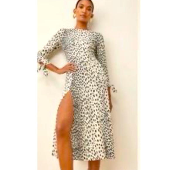 Reformation Dresses & Skirts - Elegant Black and White Polka Dot Dress